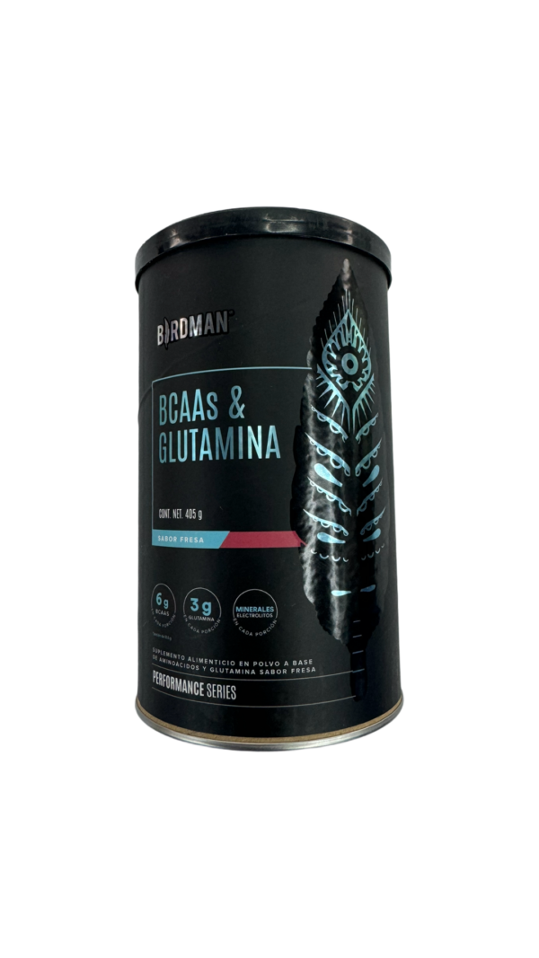 BIRDMAN BCAA Y GLUTAMINA 405 GRS FRESA